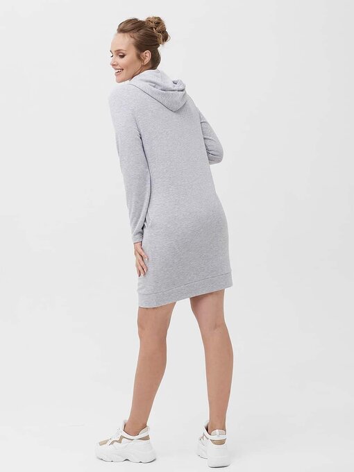 Серое платье для беременных и кормящих мам Sabina — изображение 4