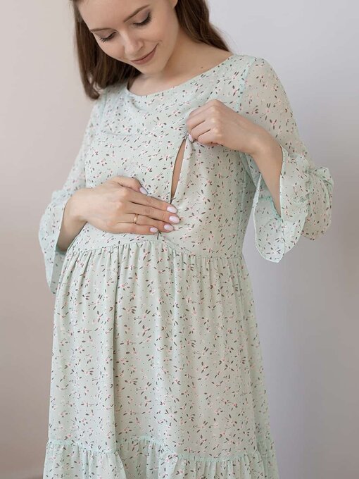 Мятное платье для будущих и кормящих мам Vanilla — изображение 2