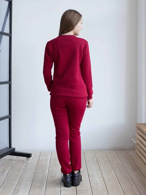 Бордовый теплый свитшот для будущих и кормящих мам Sport — изображение 4