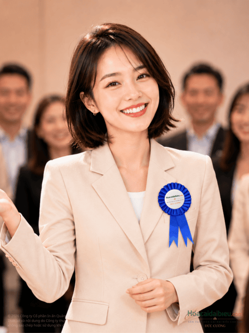 Hoa cài áo đại biểu Đức Cường