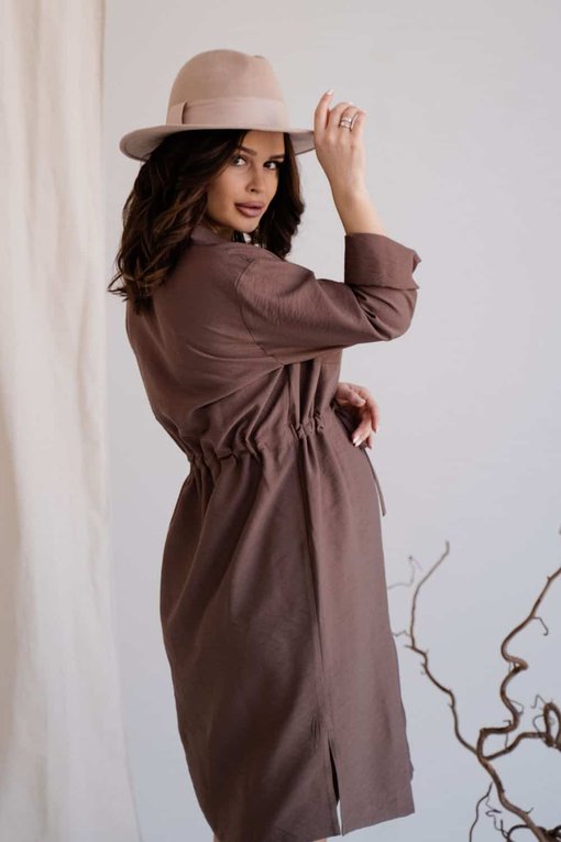 Кофейное платье для будущих и кормящих мам Samanta — изображение 2