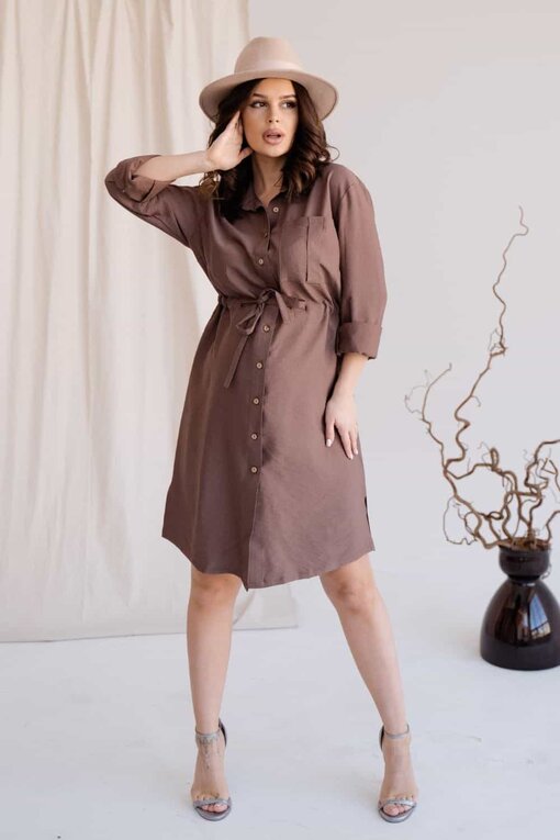 Кофейное платье для будущих и кормящих мам Samanta — изображение 3