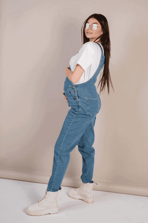 Голубой джинсовый комбинезон для будущих мам Modesto — изображение 3