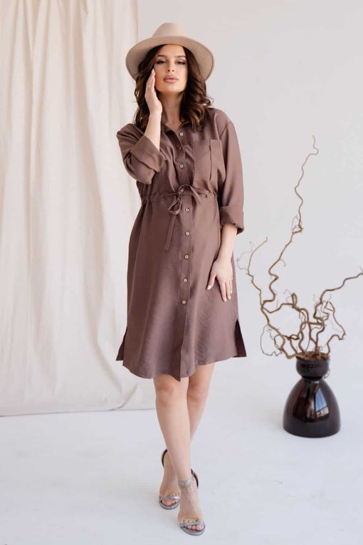 Кофейное платье для будущих и кормящих мам Samanta — изображение 4