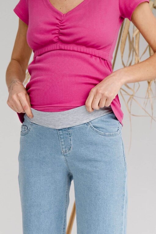 Голубые джинсы прямого кроя для будущих мам Versus — изображение 5