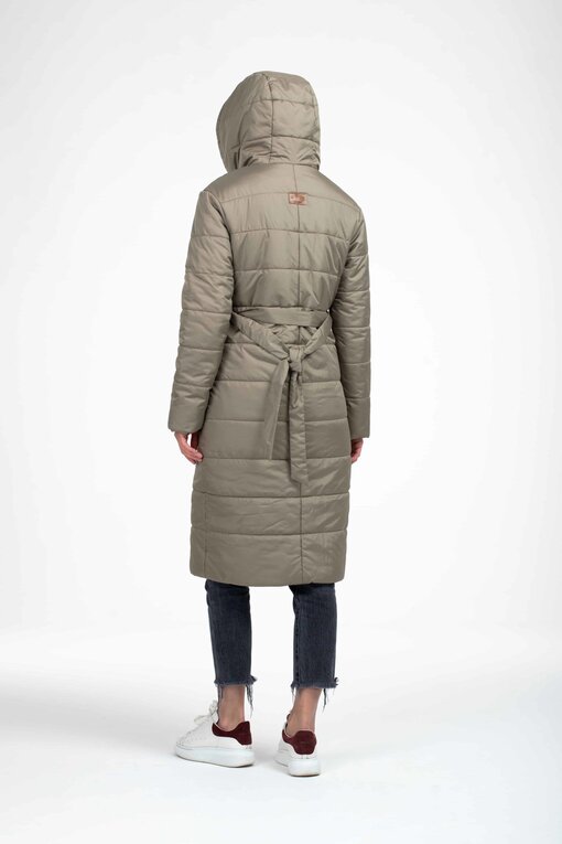 Оливковое зимнее пальто для беременных и кормящих Eva — изображение 3