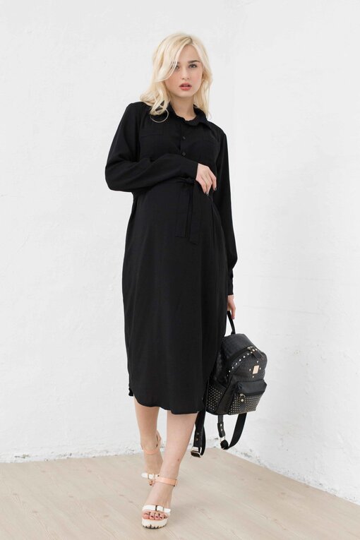 Черное платье для беременных Primavera — изображение 3