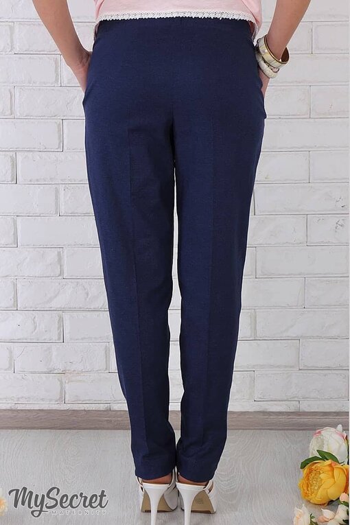 Синие льняные брюки для будущих мам Dakota — изображение 2