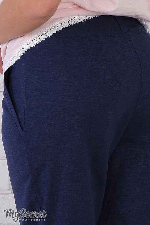 Синие льняные брюки для будущих мам Dakota — изображение 4