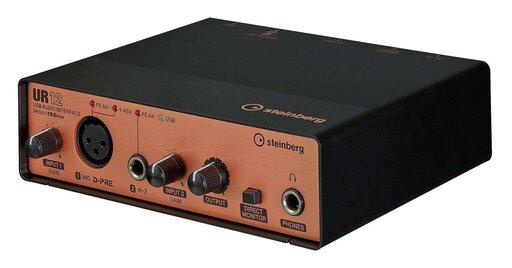 Steinberg UR12 USB Audio Interface (Colour:Copper/Black), 2-in/2-out USB 2.0 Audio Interface