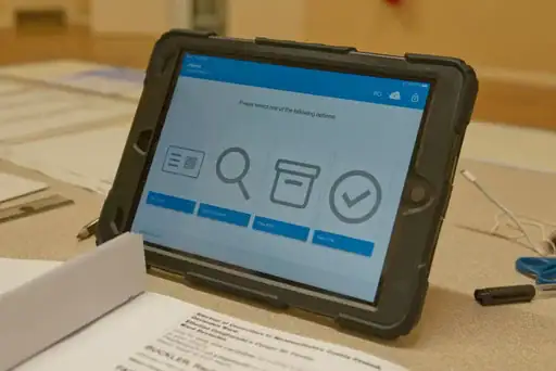 Modern Polling iPad in use in a polling station