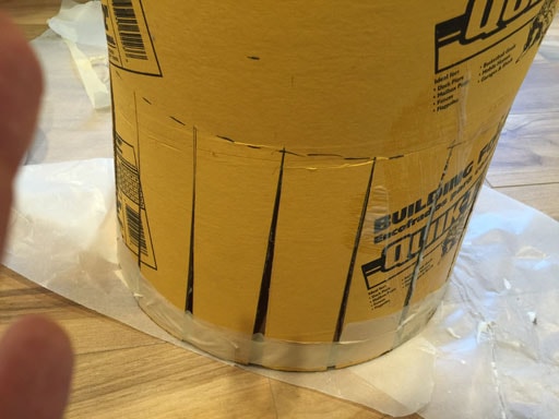 Franges collées sur le cercle de base