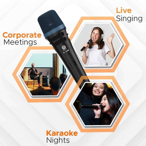 DIGIMORE Super-Cardioid Dynamic Microphone | Durable Metal Body | XLR to 6.35mm 20ft Cable with Mic Holder | Ideal for Vocals, Singing, Live Performance & Public Gatherings (D-1090) - Image 6