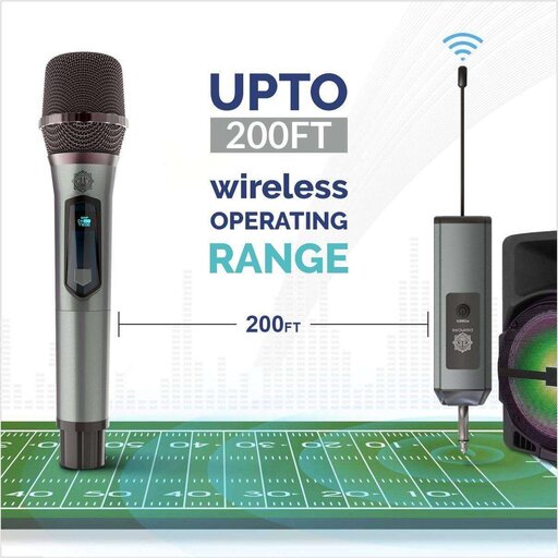 DIGIMORE Dual UHF Wireless Microphone for Singing | 8Hrs Battery | d-350 - Image 5