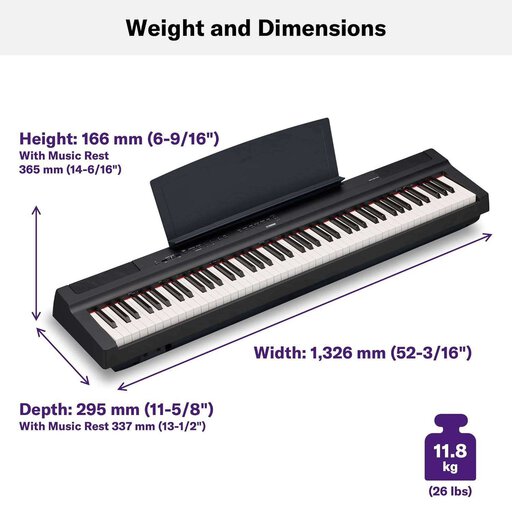 YAMAHA P-125AB DIGITAL PIANO WITH 88 KEYS - Image 3