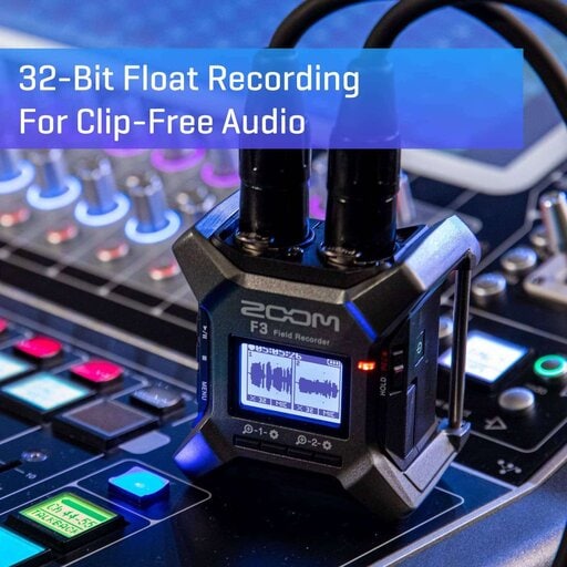 Zoom F3 Professional Field Recorder, 32-bit Float Recording, 2 Channel Recorder, Dual AD Converters, 2 Locking XLR/TRS Inputs, Battery Powered, Wireless Control - Image 6