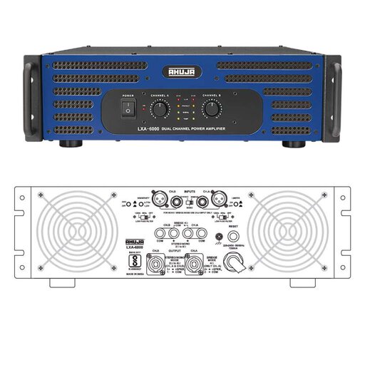 Ahuja Lxa 6000 Dual Channel Power Amplifier Front Back