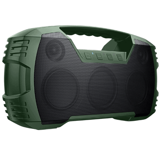 Green AOMAIS portable wireless speaker with deep bass and floating design for kayaking