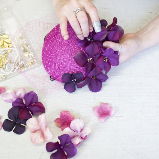 Hand making hats with milliner Bee Smith