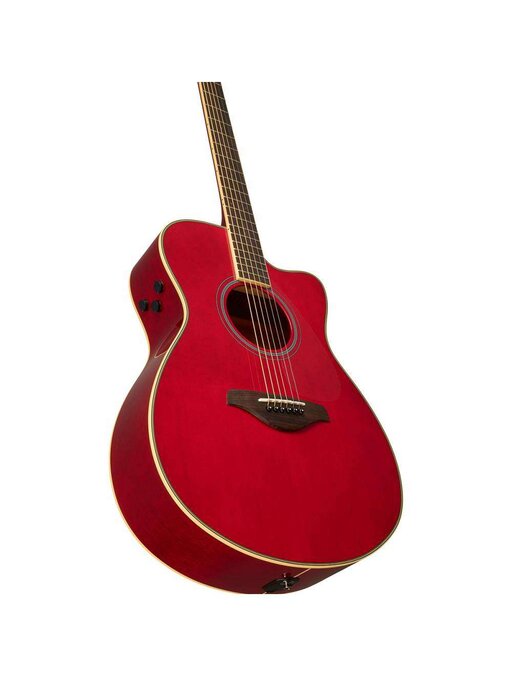Yamaha FSC-TA Ruby Red Trans Acoustic Guitar - Image 2