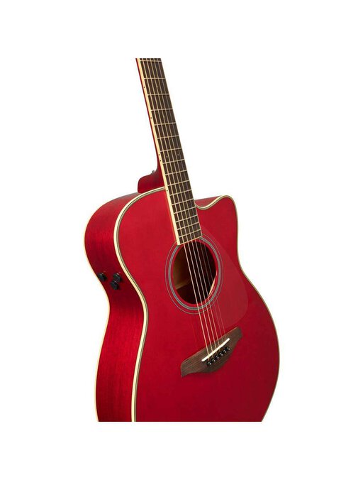 Yamaha FSC-TA Ruby Red Trans Acoustic Guitar - Image 3