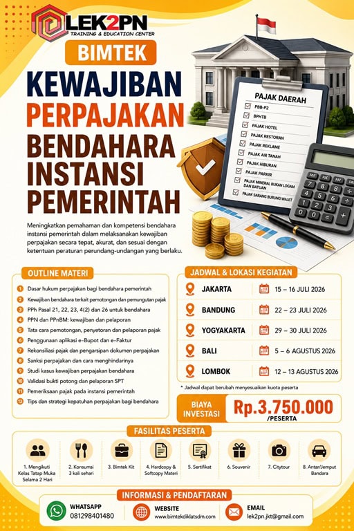 BIMTEK KWAJIBAN PERPAJAKAN BENDAHARA INSTANSI PEMERINTAH