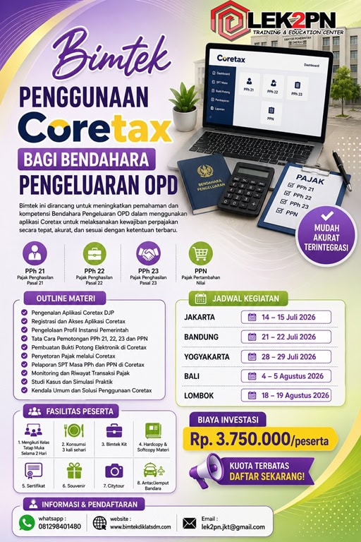 Bimtek Penggunaan Coretax bagi Bendahara Pengeluaran OPD
