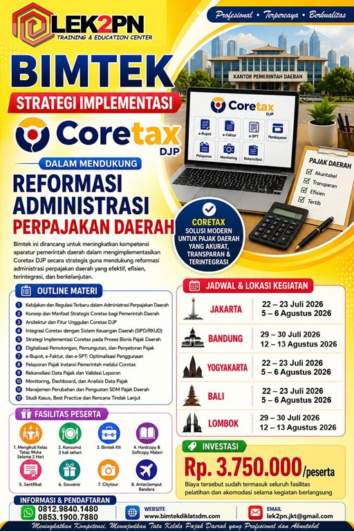 BIMTEK STRATEGI IMPLEMENTASI CORETAX DALAM MENDUKUNG REFORMASI ADMINISTRASI PERPAJAKAN DAERAH