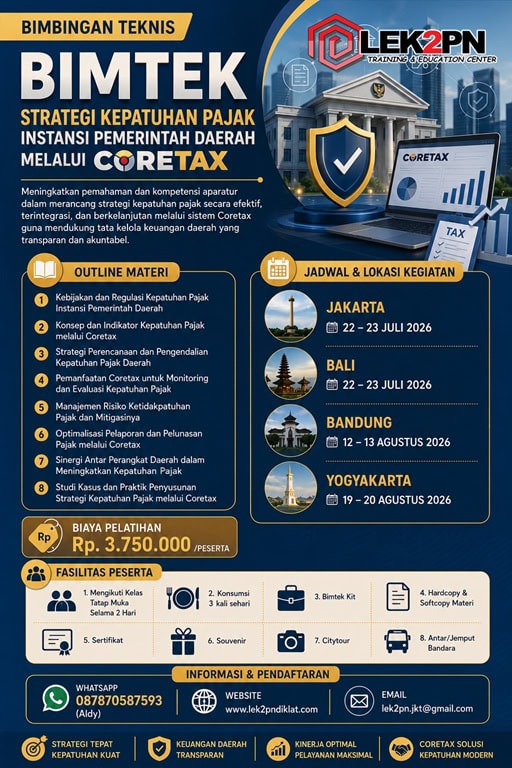 BIMTEK STRATEGI KEPATUHAN PAJAK INSTANSI PEMERINTAH MELALUI CORETAX