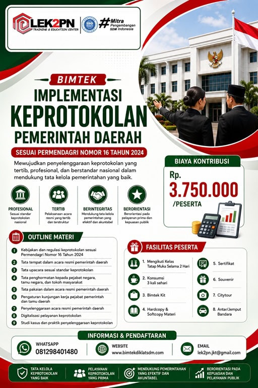 Bimtek Implementasi Keprotokolan Pemerintah Daerah Sesuai Permendagri Nomor 16 Tahun 2024