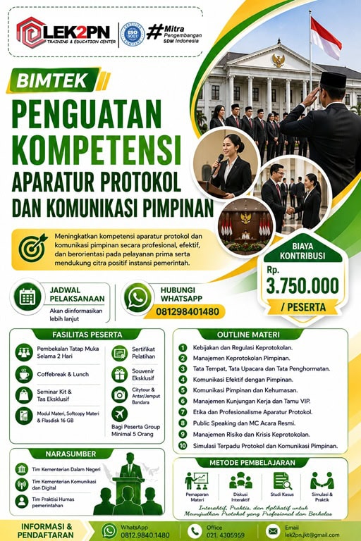 Bimtek Penguatan Kompetensi Aparatur Protokol dan Komunikasi Pimpinan