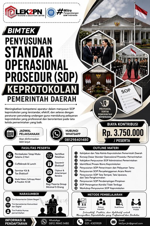 Bimtek Penyusunan Standar Operasional Prosedur (SOP) Keprotokolan Pemerintah Daerah