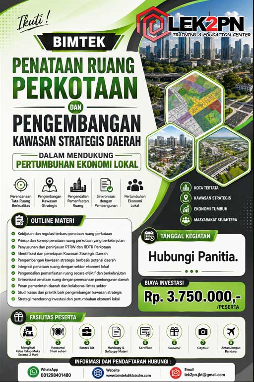 Bimtek Penataan Ruang Perkotaan dan Pengembangan Kawasan Strategis Daerah dalam Mendukung Pertumbuhan Ekonomi Lokal