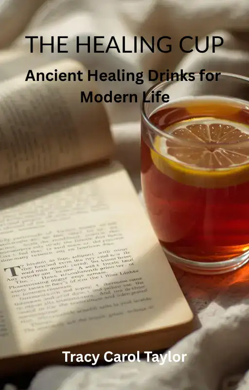 The Healing Cup book cover — a guide to ancient biblical healing drinks including honey water, pomegranate juice, and bone broth