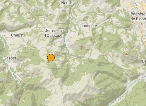 Tremblement de terre de magnitude de 3.2 ce samedi matin entre Lourdes et Bagnères