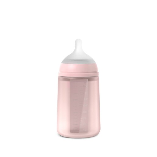 Suavinex Biberon en silicone 240 ml rose