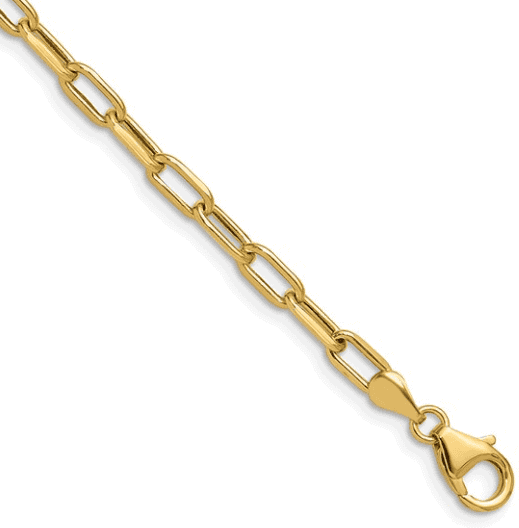 14k Semi-Solid Paper Clip Bracelet