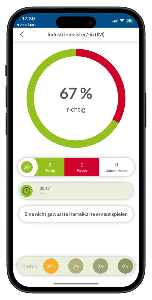 Industriemeister Prüfungen Lern App Analysen