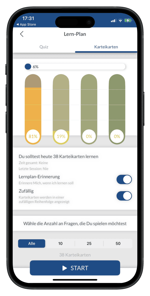 Industriemeister Prüfungen Lern App Lern-Plan