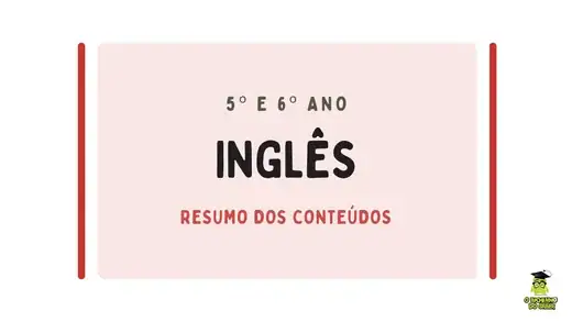 Resumo dos conteúdos de inglês do 5º e 6º anos