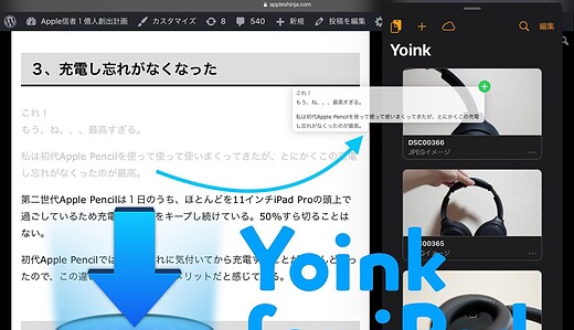 【iPad版】Yoinkの設定・使い方「テキストメインの作業にはいいかも？」
