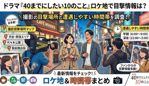 ドラマ『40までにしたい10のこと』ロケ地で目撃情報は？撮影の目撃場所と遭遇しやすい時間帯を調査！