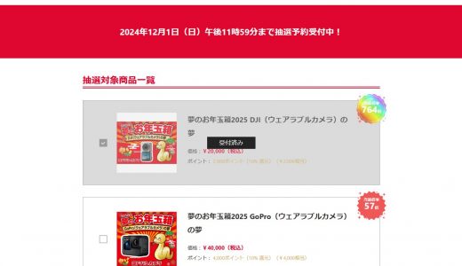 ヨドバシカメラの福袋「夢のお年玉箱」の倍率と当選結果（1回目）