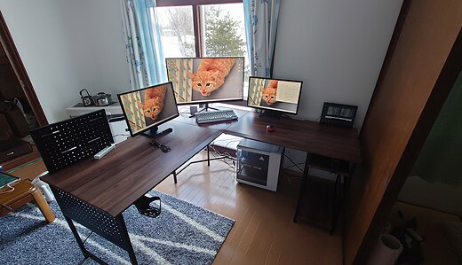 ニトリのL字コーナーデスク「DX012 160 MBR」が到着