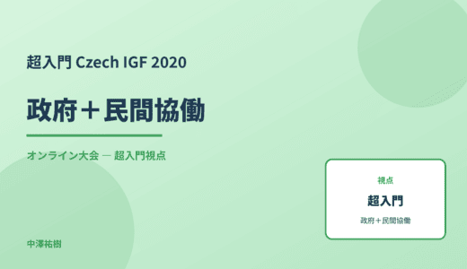 超入門 政府＋民間協働 — Czech IGF 2020 オンライン大会