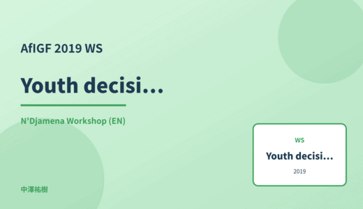 Youth decision-making participation — AfIGF 2019 N'Djamena Workshop
