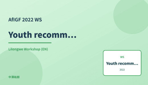 Youth recommendations — AfIGF 2022 Lilongwe Workshop
