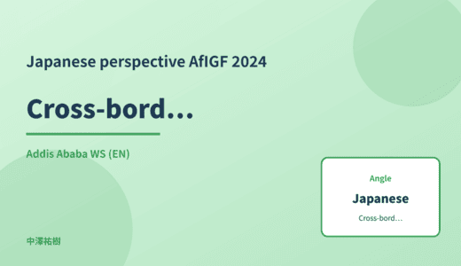 Japanese perspective: Cross-border AI regulation — AfIGF 2024 Addis Ababa WS