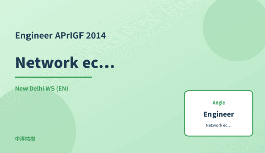 Engineer: Network economics — APrIGF 2014 New Delhi WS