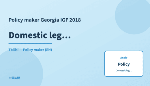 Policy maker: Domestic legislation — Georgia IGF 2018 Tbilisi